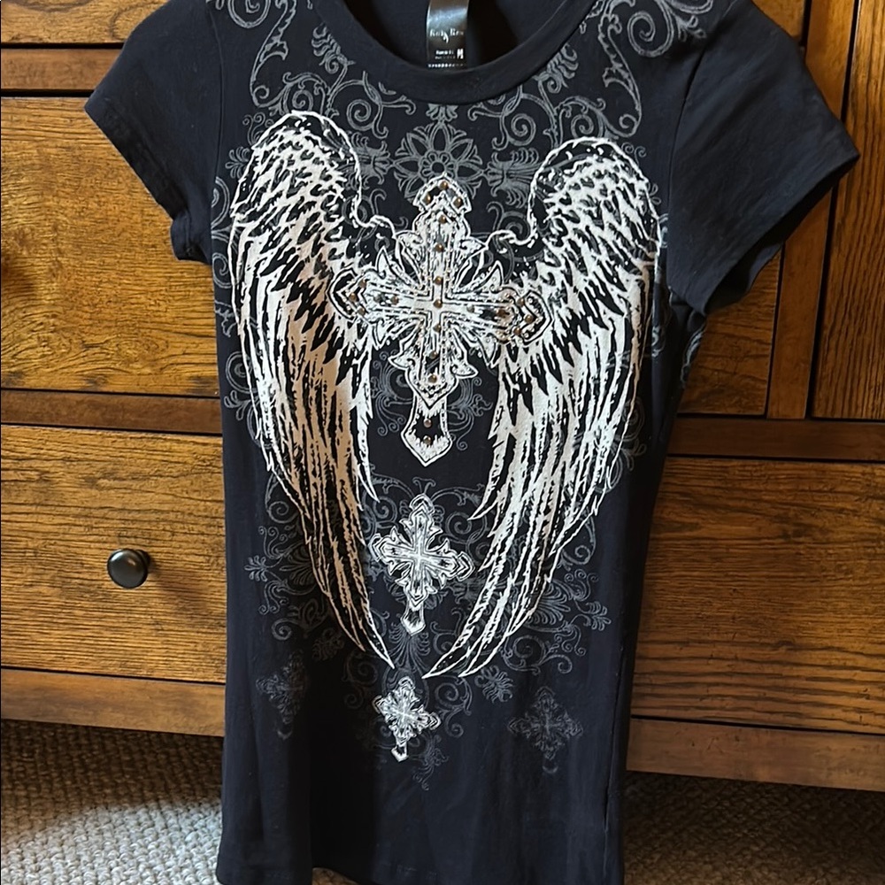 Black Winged Graphic Tee